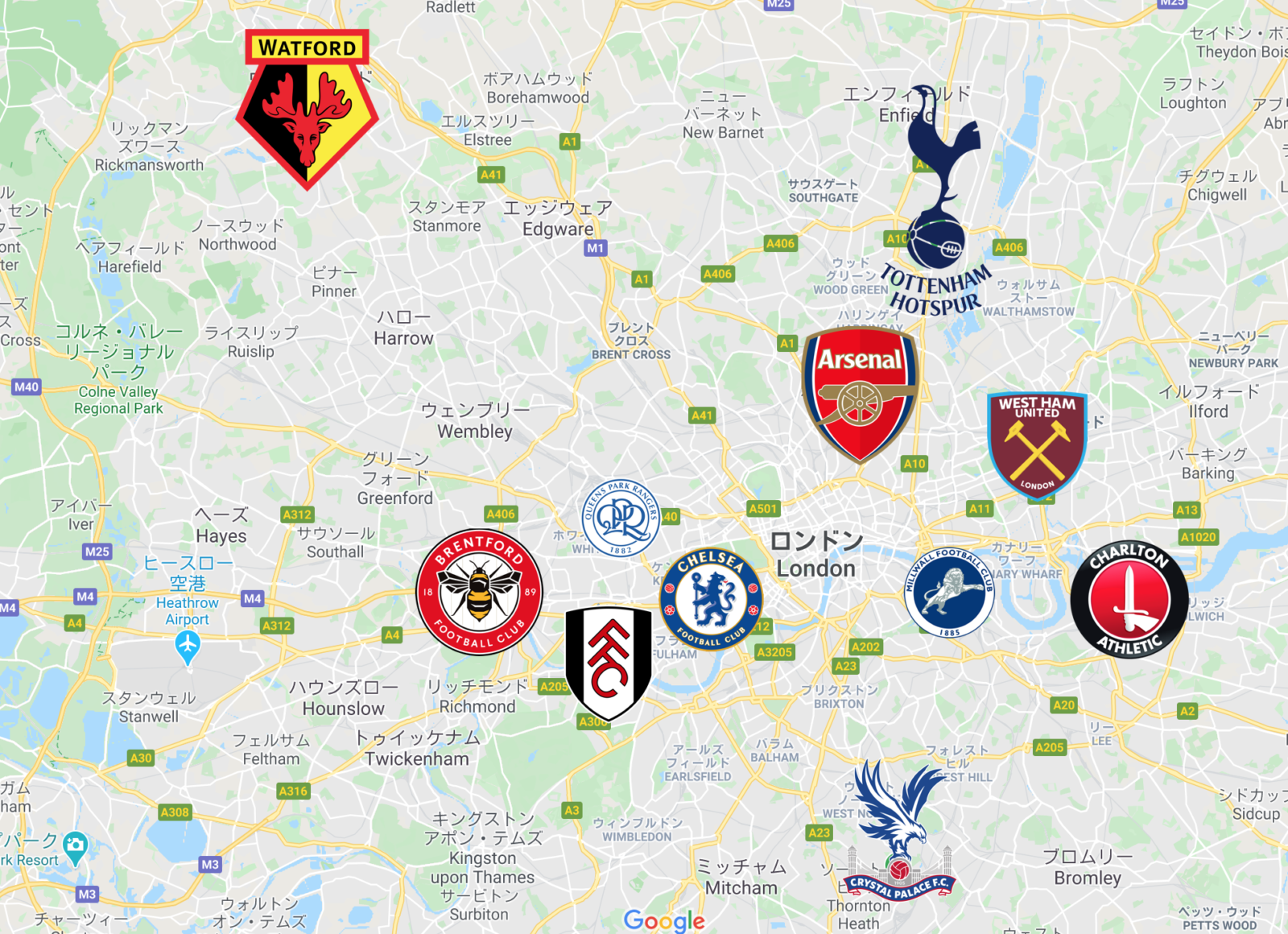 ロンドン サッカークラブ 地図 素晴らしいサッカーの写真